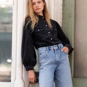 Free People With Love Denim Top